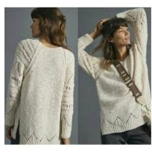 New Anthropologie Pilcro ivory Luna sweater wmns oversized soft size xsmall - Picture 1 of 9